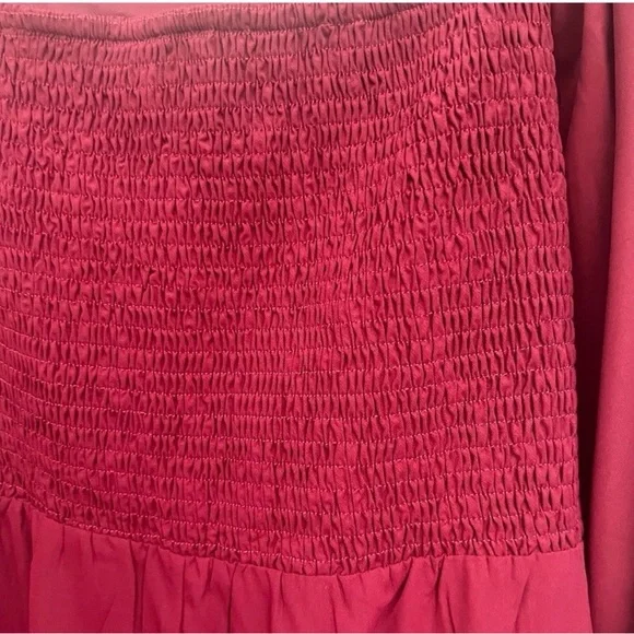 BloomChic Plum Square-Neck Ruffle Midi Dress - Picture 5 of 8